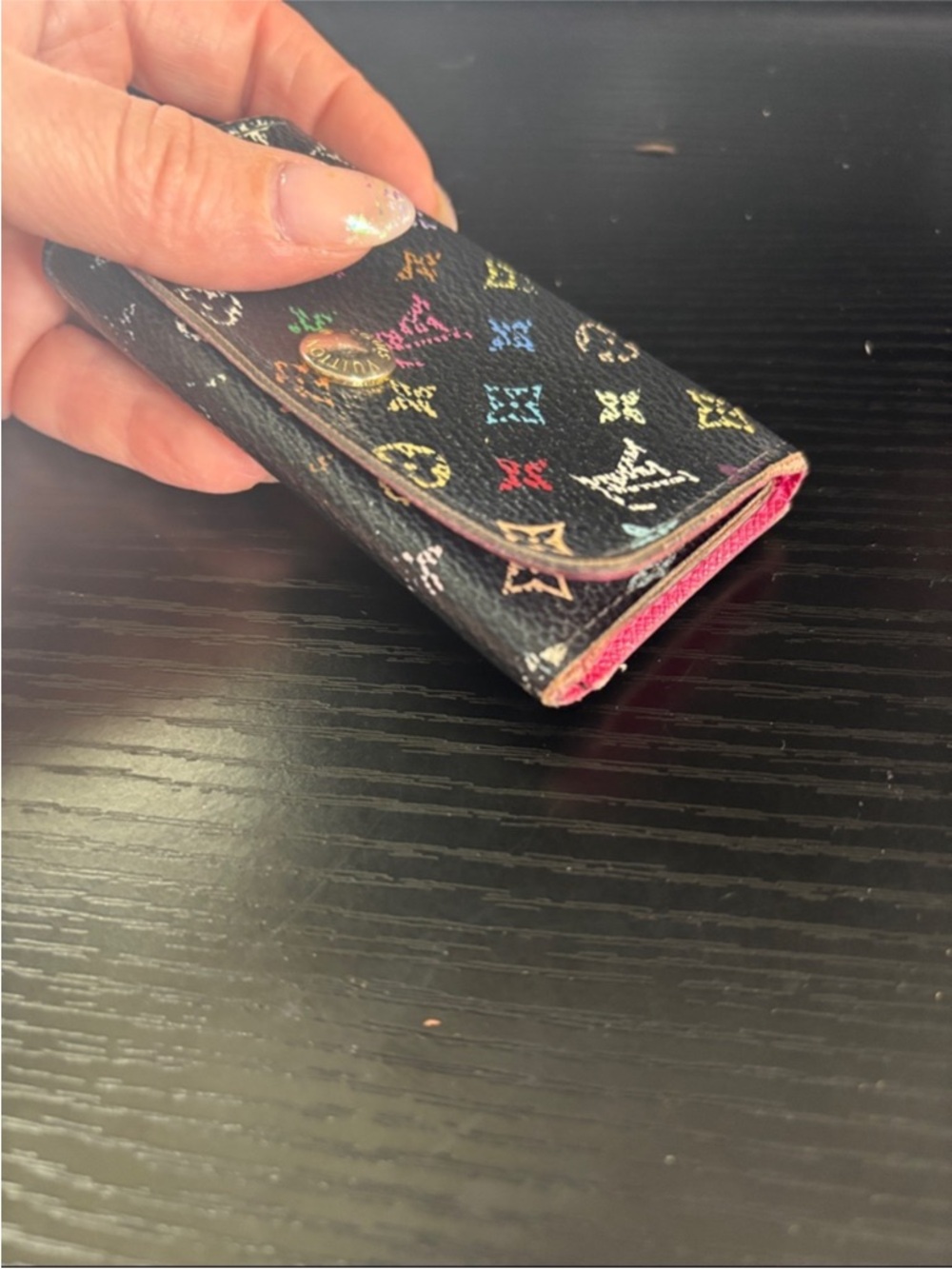 ✨Authentic Louis Vuitton Black Multicolor Monogram Multicles 4 Key Case Wallet✨ - Picture 3 of 16